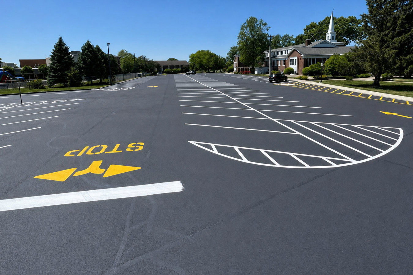 Parking lot striping in Elk Grove, CA